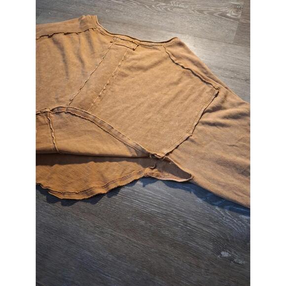 We The Free Melodi Henley Top Sz S Dolman Sleeve Cropped Boho Casual Round Hem - Picture 8 of 8